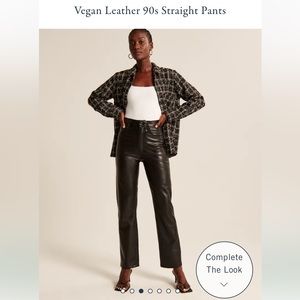 Abercrombie black Vegan Leather 90s straight leg
